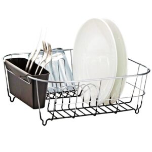 Home kitchen steel over sink dish drying rack